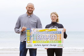 SAS /Peoples Postcode Lottery cheque Photo by Mike Newman